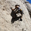 MB cruising through the crux.