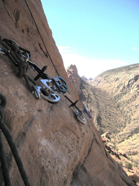 View from the belay top of first pitch