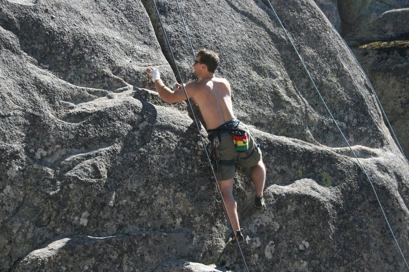 Jeff on Extinction 5.11b.