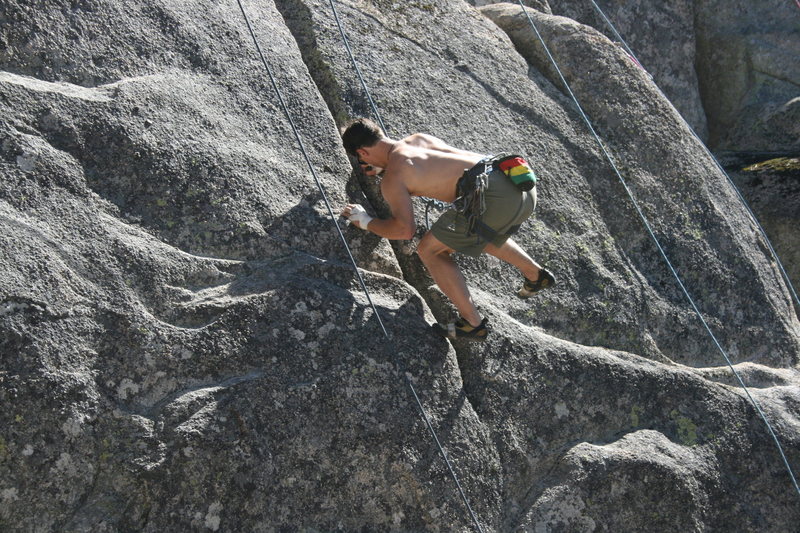 Jeff on Extinction 5.11b.