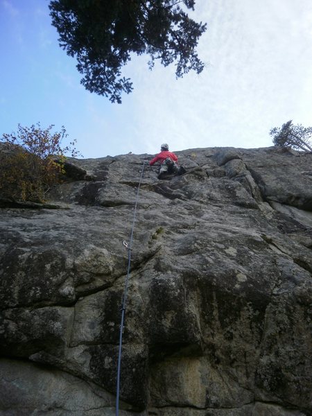 About to make the "technical crux" move up left....