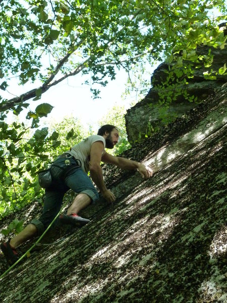 James heading up along the seam