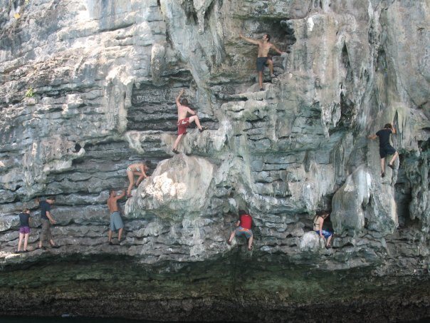 deep water soloing: krabi, thailand