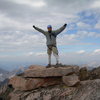 Standing atop Granite Peak's summit block