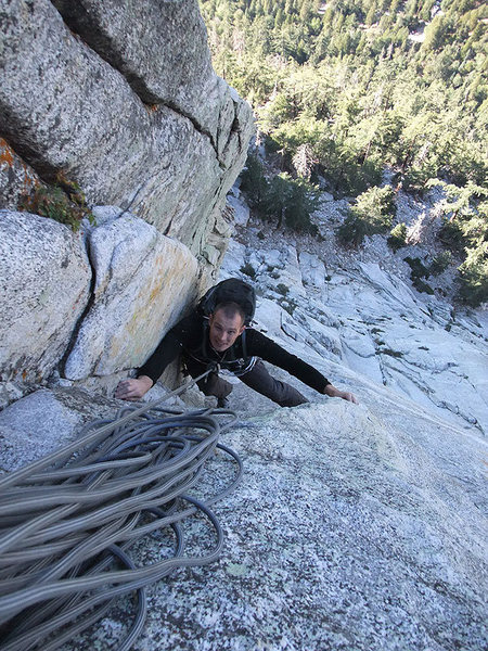 Jascha approaching the third belay