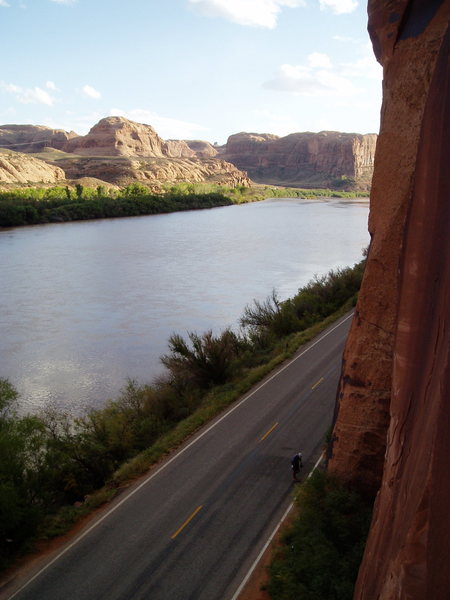 Looking down the Colorado River from Wall Street.