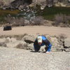 Chris on the upper section of Happy Trails.