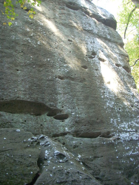 "The Drifter" climbs the clean streak on the right. "American Hand Gunner" is on the left.