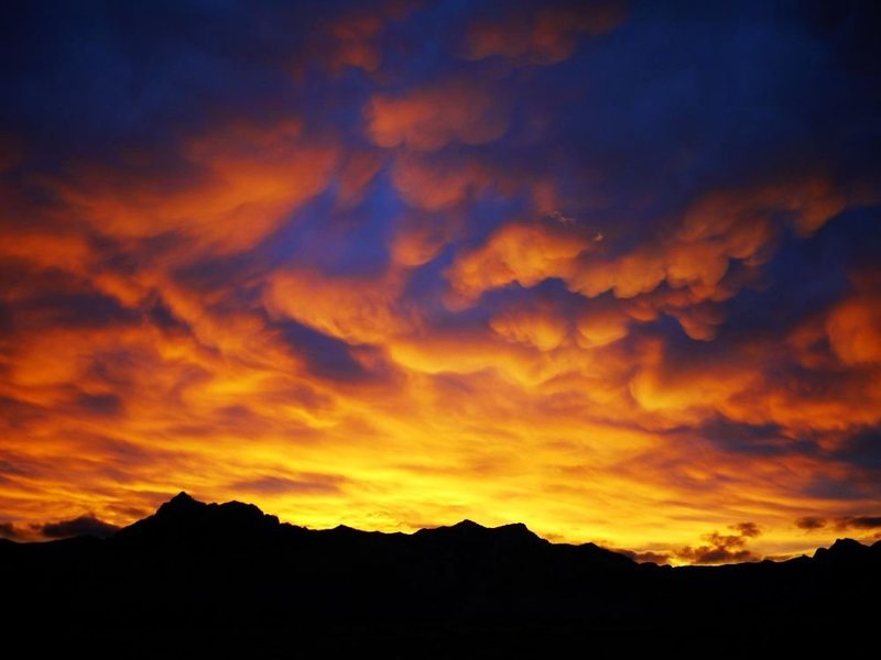 Sunset over Red Rocks from the Second Pullout, October 2010.