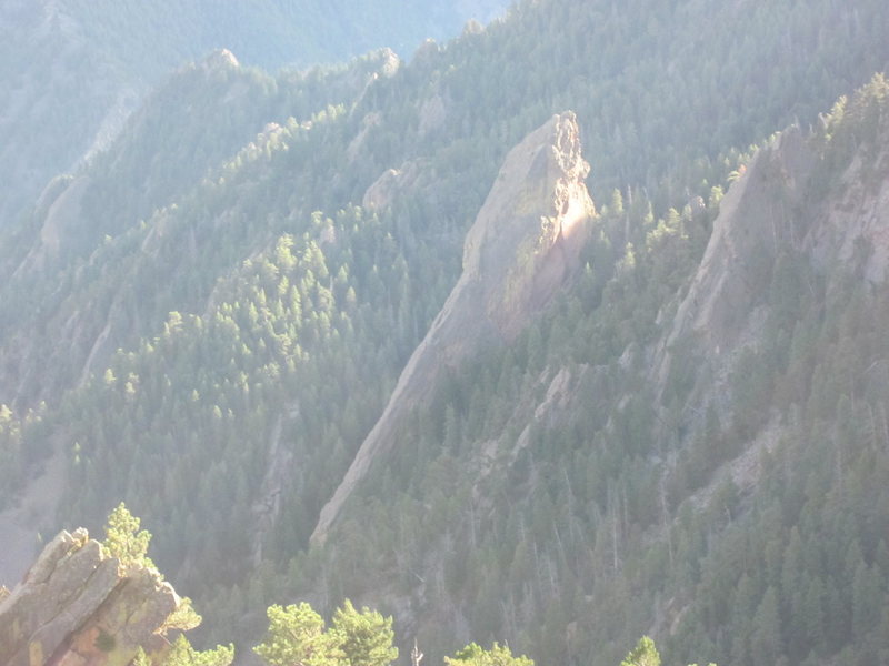 Profile of the Matron, with its East Ridge and North Face routes, from the Fatiron's summit. October 9, 2010.