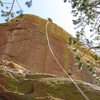 Getting ready for the (very) airy rappel off Whale Dome.