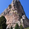 Via Miriam on the Torre Grande Cima Sud.  Route marked in yellow.