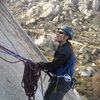 Agina belaying Nathan.