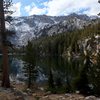 TJ Lake with the first winter snows on the Mammoth Crest.