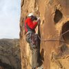 On the second ascent Lance starting the final pitch