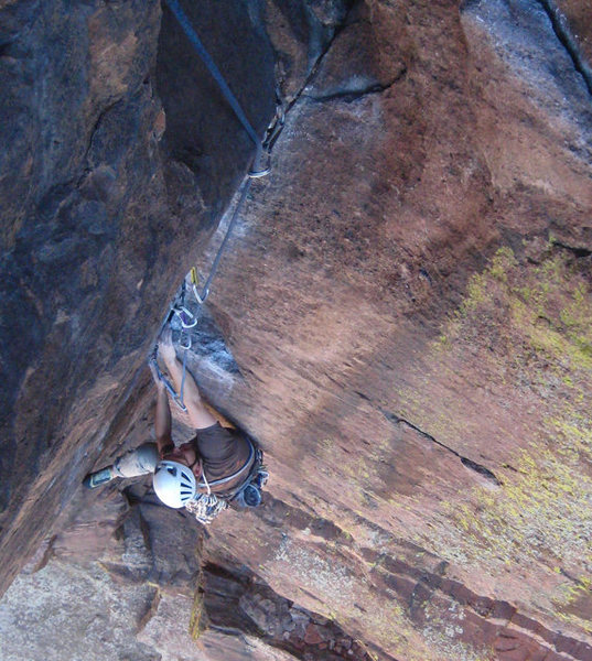 Chad at the end of the crux moves. 