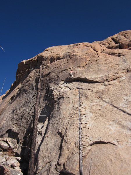 On the crux headwall.