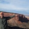 From the summit of Independence, pointing to Sentinel Spire at Colorado National Monument