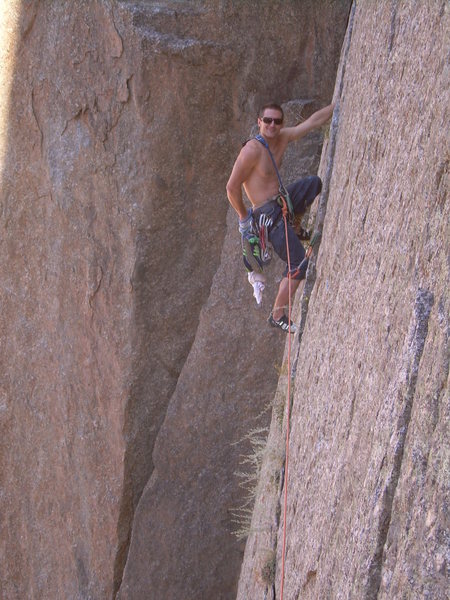 Wyatt following the 2nd pitch traverse.