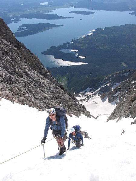 climbing the glacier<br>
