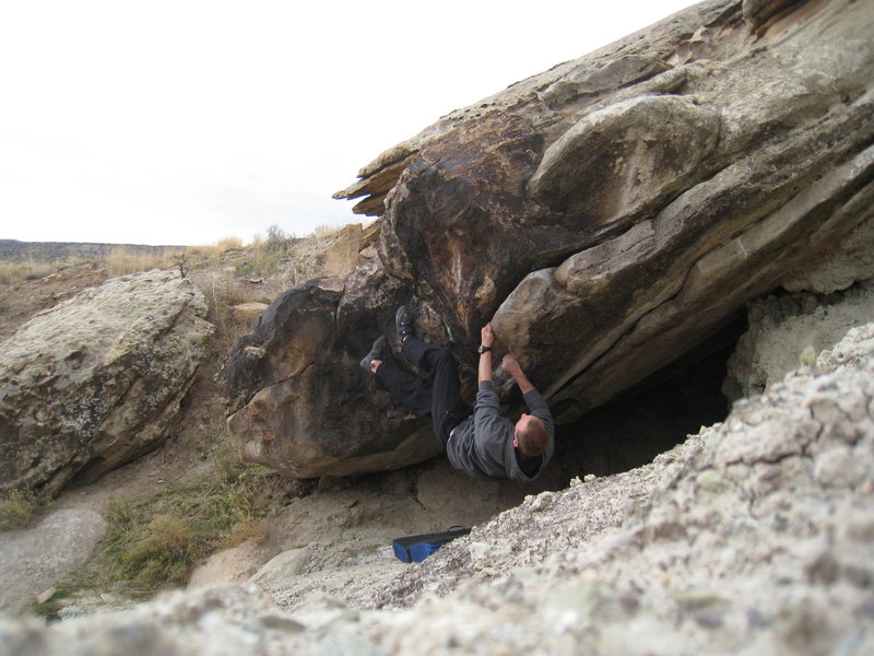 Using a heel hook and a flag.