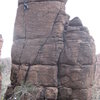 Tim on lead And Ashleigh on belay.