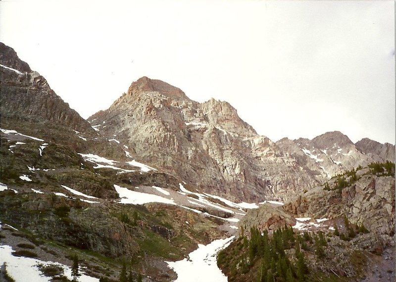 The convoluted South face of Middle Trinity Peak.