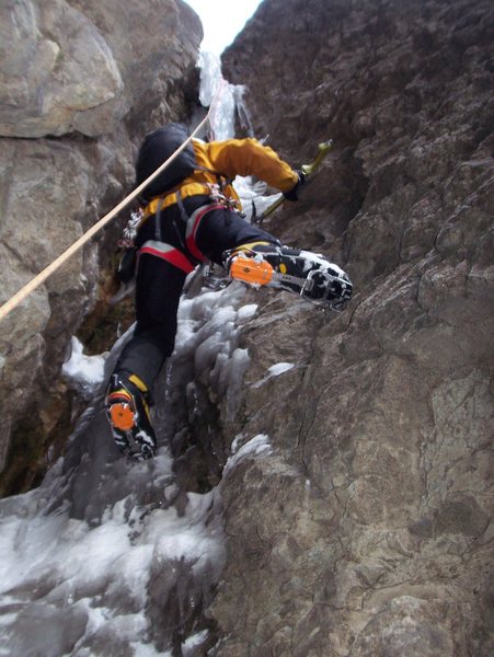 Above crux pillar.