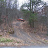 Gravel parking area for the drop