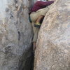 Albert bouldering around.