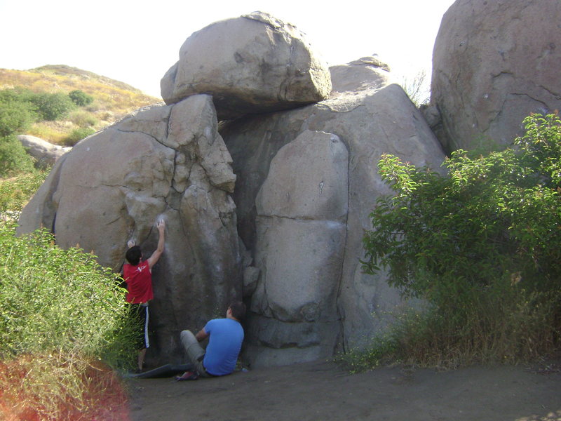 Finger crack--right center.<br>
The Knobs--left center.<br>
<br>
You can see part of Masochist Crack on the far left.