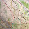 MOUNTAIN RANGES OF<br>
BRITISH COLUMBIA<br>
<br>
black - Interior Plateau<br>
red box - Skaha<br>
red - Coast Range<br>
orange - Cariboo Range<br>
yellow - Monashee Range<br>
green - Selkirk Range<br>
blue - Purcell Range<br>
lite blue - Cascade Range<br>
violet - Canadian Rockies<br>
white - BC/Alberta