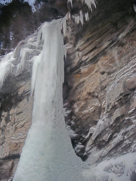 Vail Dec. 11, 2010. What a blast, climbing the Desi with 40 feet of chandeliered ice. Won't stay that way long :-)