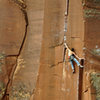 Will Stanhope on "Kansas Connection" at the 4x4 wall.  At the time this was taken the route had not be done and I don't know if it has seen an ascent yet.