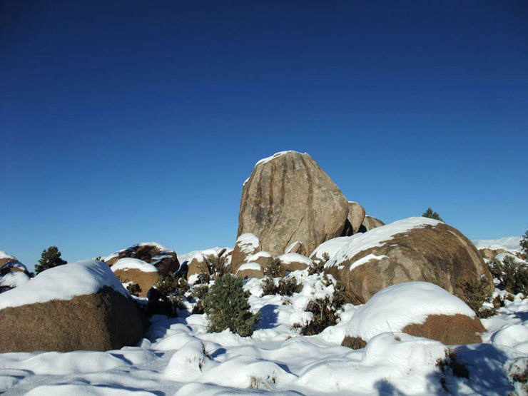 Druid Stone with ~10" of snow