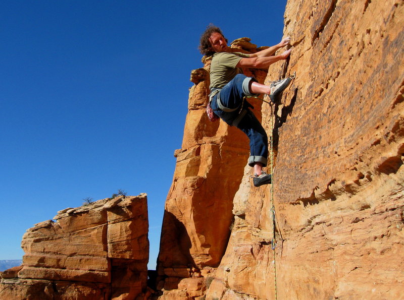 James Q Martin enjoying a taste of his own medicine, on a Christmas Eve ascent.