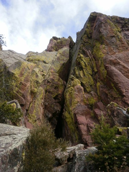 Crazy Stairs left of the wide Rhombohedral crack.