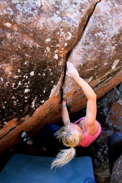 Tember working out the first crux...