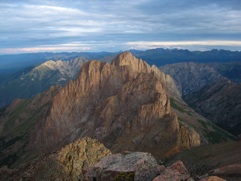 Peak XV(?) from the summit of Mt. Eolus