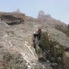 On the third pitch of the Petit Gully.  Photo by Kevin Landolt, taken 1/15/11.