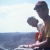 Bryan and Erik on top of Dolomite, c 1985.