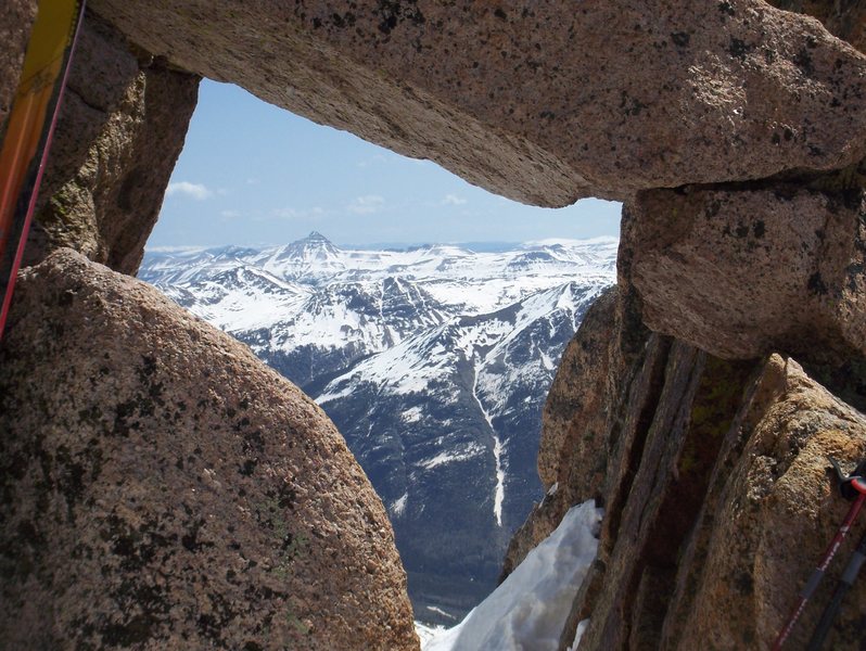 Alpine window on Sunlight peak-ski descent.