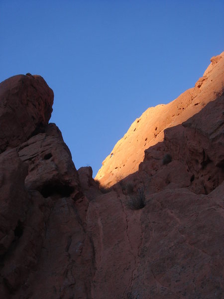 The Kissing Camels, bathed in the afternoon's last light.