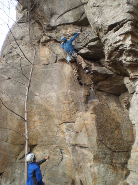 Mary at the bouldery start