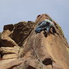 Up on the Sunset Arete.<br>
Photo: Eggleston.