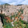 View into Maple Canyon from the top of The Grecian Highway, Thessalonian Buttress. <br>
<br>
Photo: Corey Gargano