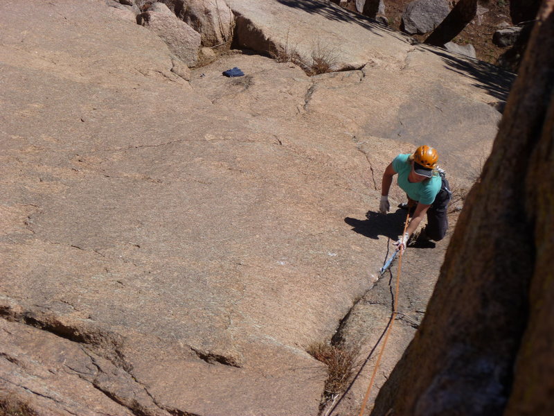 On the 9+ slab and thin crack section of the second pitch.