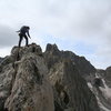 Becky ON the summit! (climbing from the North Face Route)