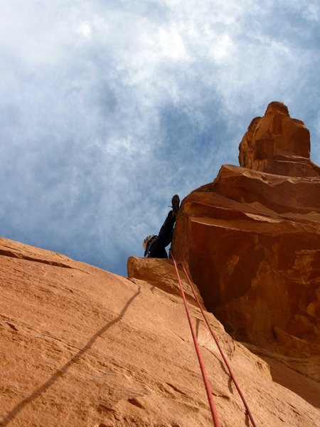 Rob working the last pitch. 