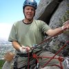 Frank enjoying the belay at the top of Mouse Maze. 